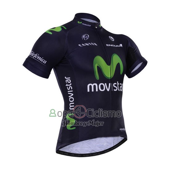 Movistar Ropa Ciclismo Culotte Corto 2015 Mangas Cortas Negro
